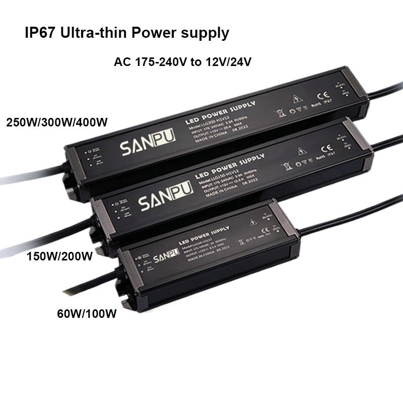 Outdoor Power Transformer - Ultradünnes IP67 Wasserdichtes Netzteil LED Außenbeleuchtungstransformator