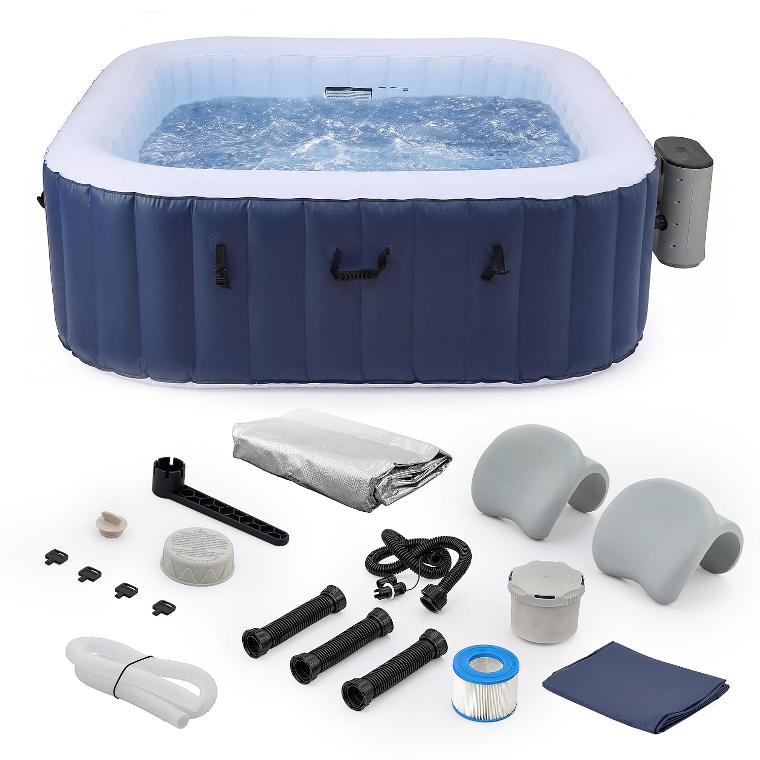 Outdoor Power For Hot Tub - 6,5 Fuß großer aufblasbarer Whirlpool, 6-Personen-Outdoor-Spa,