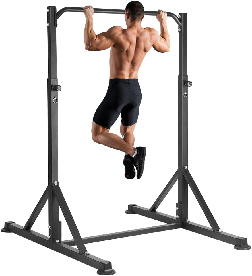 Outdoor Power Tower Pull Up Bar - Verstellbarer, freistehender Klimmzug-Power-Tower, robustes, multifunktionales Krafttrainingsgerät
