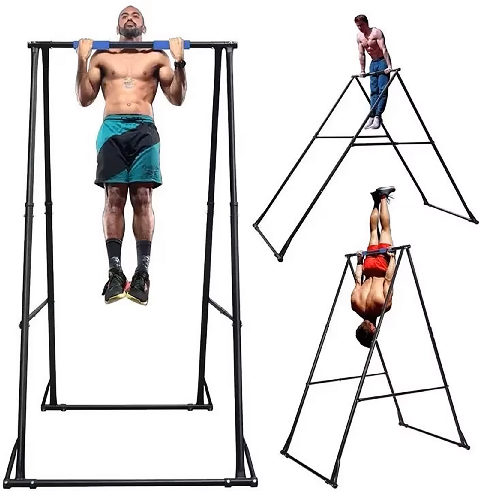 Outdoor Power Tower Pull Up Bar - Hochwertige Klimmzugstange für Zuhause, Faltbare Dip-Bar,