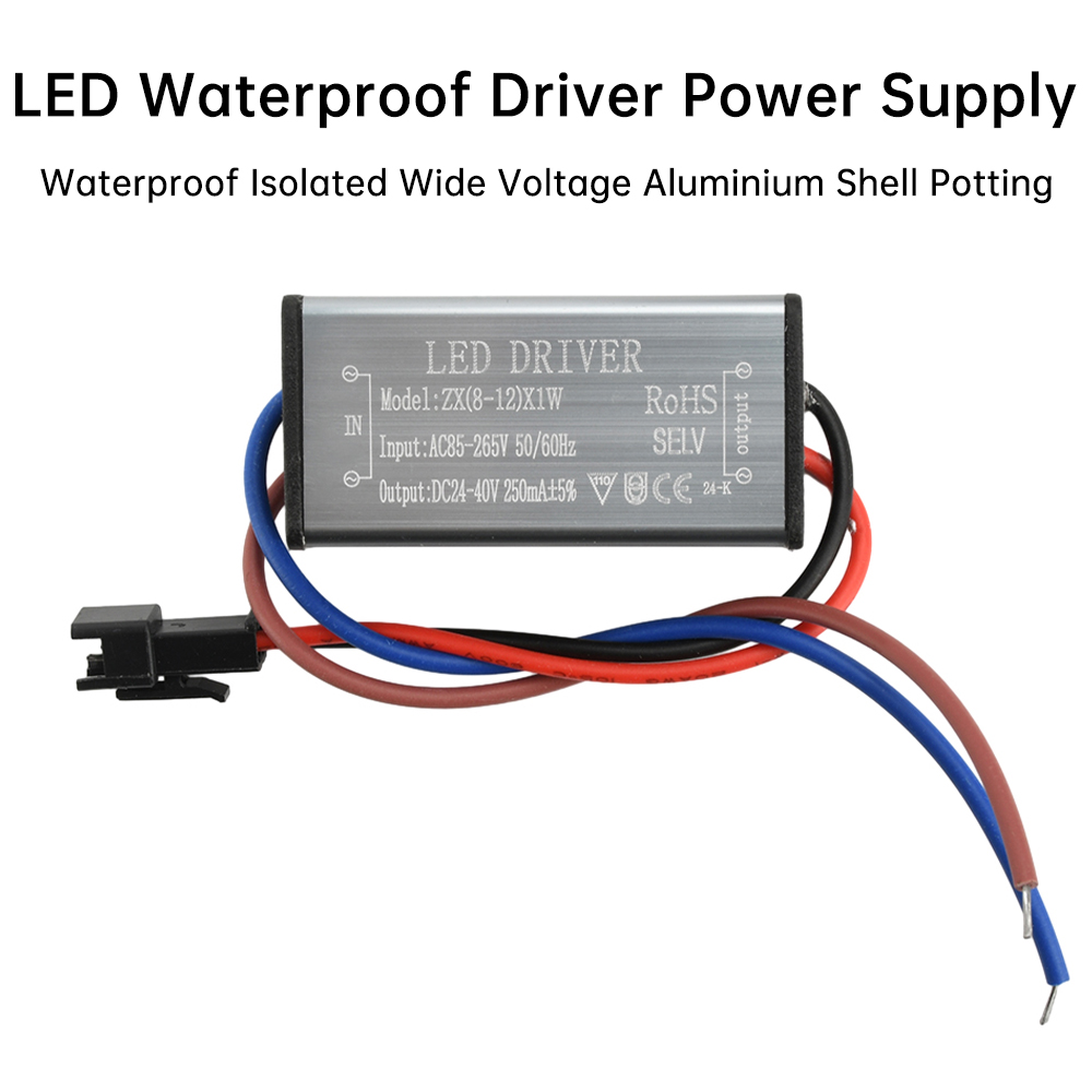 Outdoor Power Transformer - AC85-265V 1-24W IP68 Wasserdichter LED-Treiber Aluminium