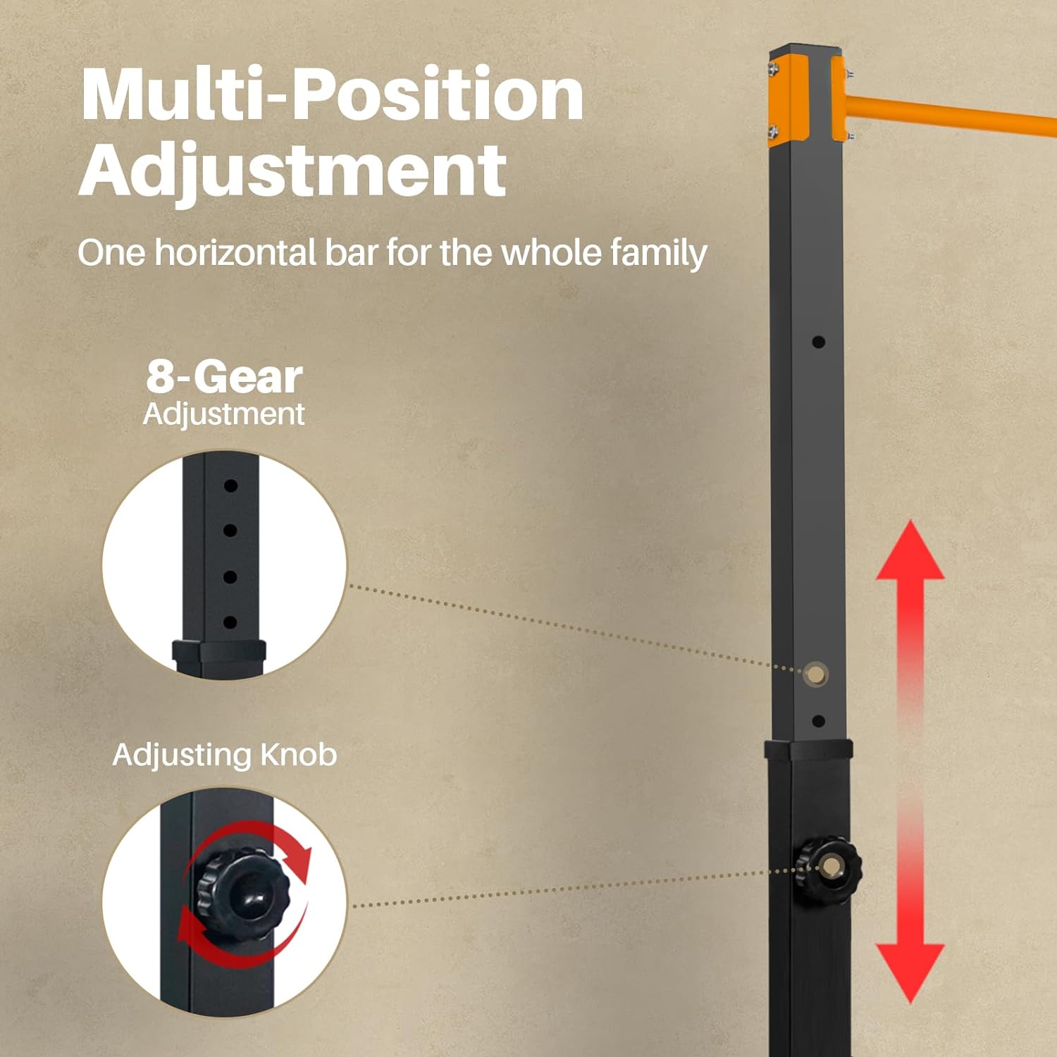 Outdoor Power Tower Pull Up Bar - Freistehender Kraftturm aus Stahl für Indoor/Outdoor-Fitness-Workouts,