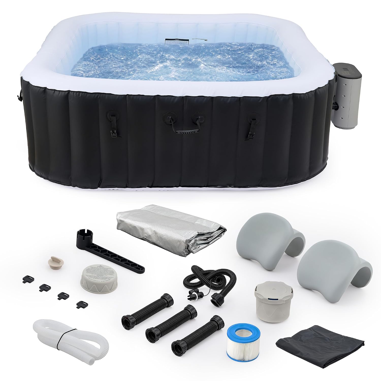 Outdoor Power For Hot Tub - 6,5 Fuß großer aufblasbarer Whirlpool, 6-Personen-Outdoor-Spa,