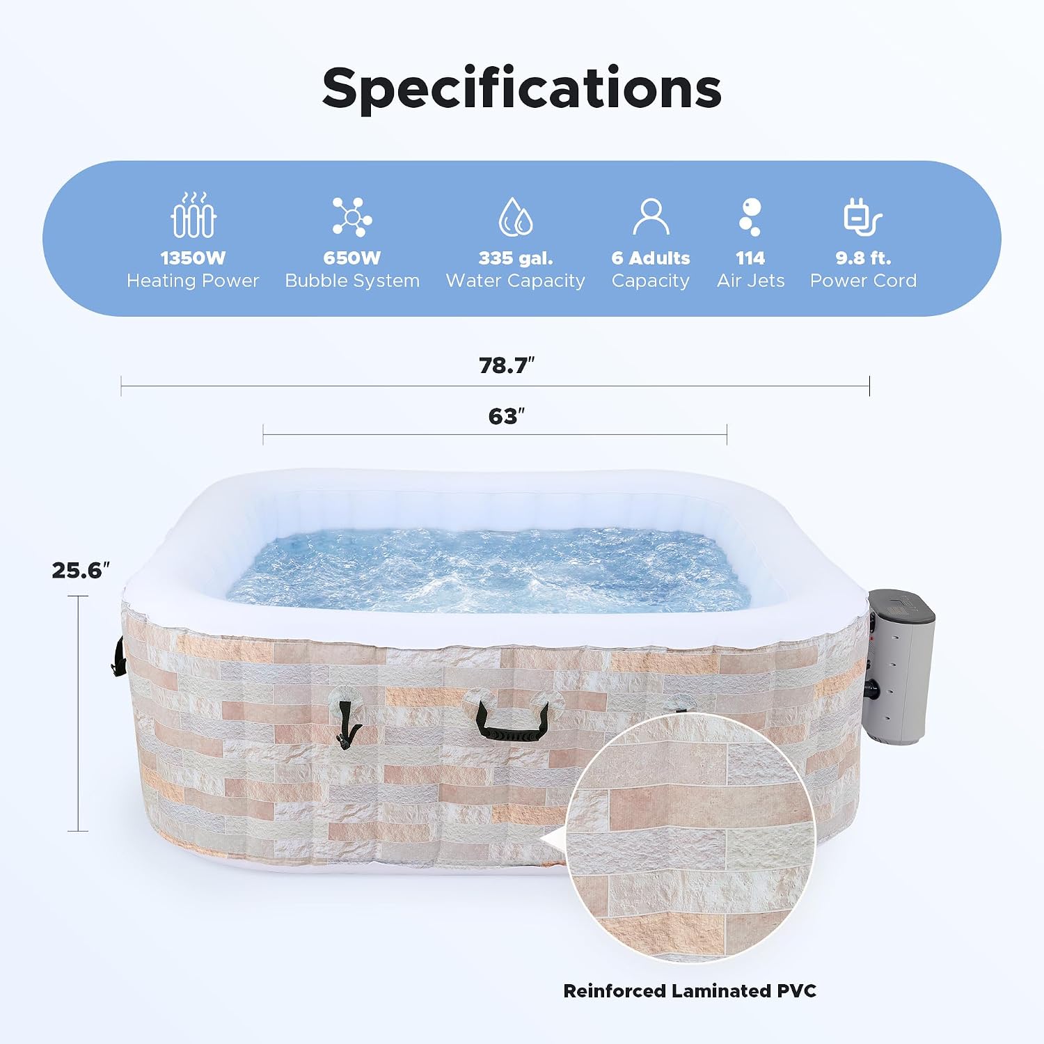 6,5 Fuß großer aufblasbarer Wh – Outdoor Power For Hot Tub Bewertung und Preis