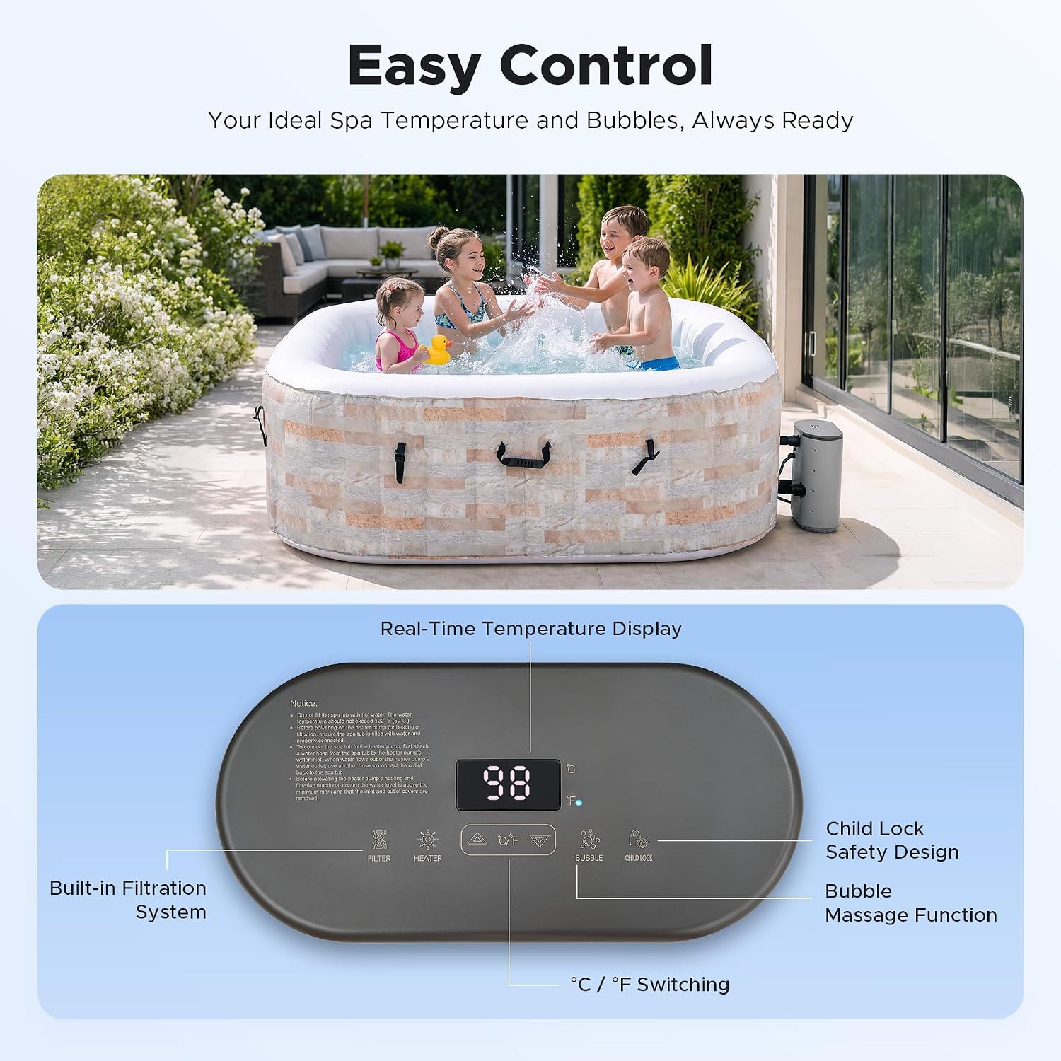 6,5 Fuß großer aufblasbarer Wh – Outdoor Power For Hot Tub Bewertung und Preis