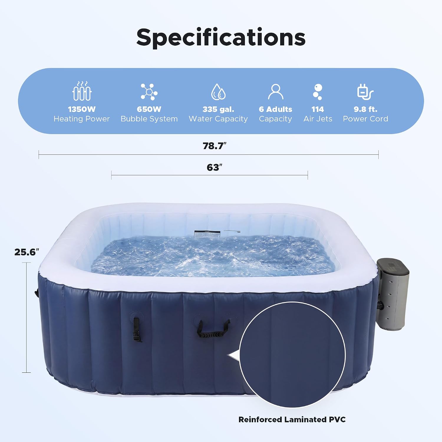 6,5 Fuß großer aufblasbarer Wh – Outdoor Power For Hot Tub Bewertung und Preis