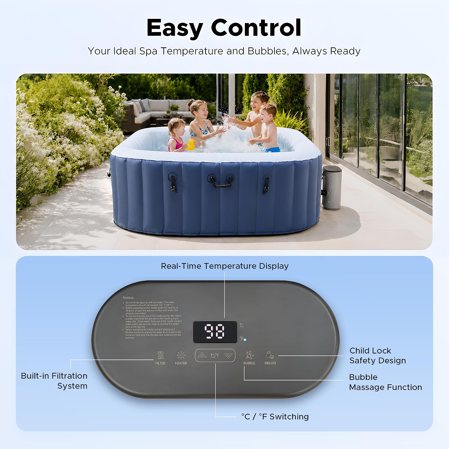 6,5 Fuß großer aufblasbarer Wh – Outdoor Power For Hot Tub Bewertung und Preis