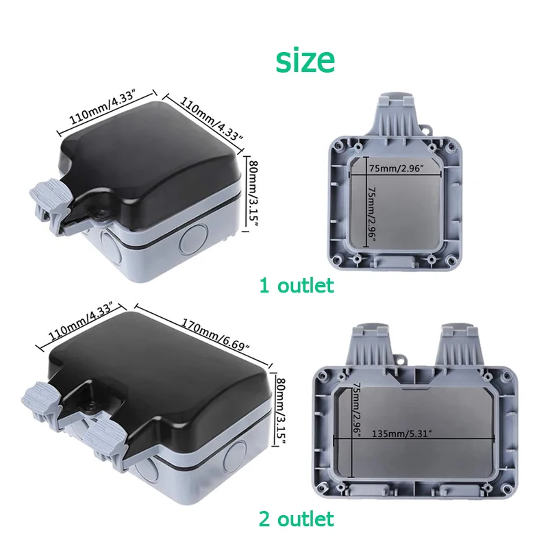 EU KR Wasserdichte Steckdosen  – Outdoor Power Parts Bewertung und Preis