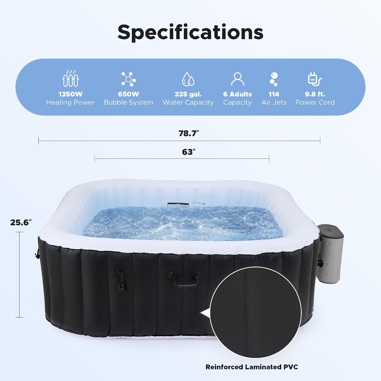 6,5 Fuß großer aufblasbarer Wh – Outdoor Power For Hot Tub Bewertung und Preis