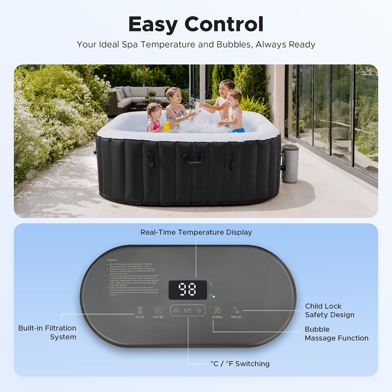 6,5 Fuß großer aufblasbarer Wh – Outdoor Power For Hot Tub Bewertung und Preis